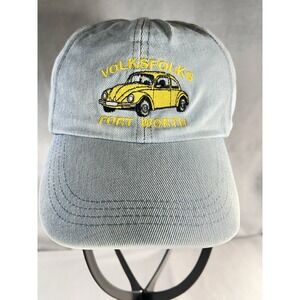 VTG Volkswagen Beetle Hat Cap Volks Folks Fort Worth Car Club has some yellowing